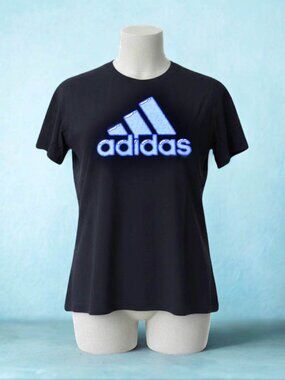 Adidas Mens Sketch Logo Crewneck Short Sleeve Cotton T-Shirt Black M